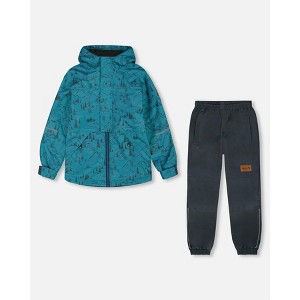 Deux par Deux Boy Two-Piece Mid-Season Outerwear Set Blue and Gray - 1 of 4