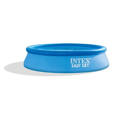 Intex  Easy Set Inflatable Puncture Resistant Above Ground Portable Outdoor Swimming Pool for Kids and Adults, Blue