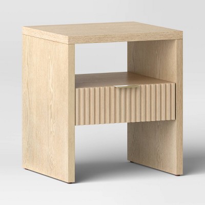 Groove Dowel Accent Table with Shelf Natural Wood (KD) - Threshold™