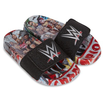 WWE Boys Championship Belt Slides - John Cena, Roman Reigns, Seth Rollins World Wrestling Champion Belt Slip On Slide Sandals