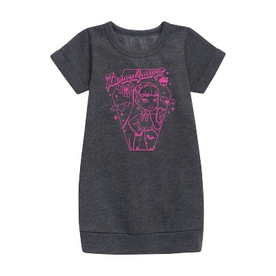 Girls' - Mattel - Pink Draculaura Graphic Short Sleeve Fleece Dress