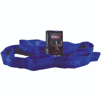 THERABAND CLX Band with Loops, 5 FT, Blue, Extra Heavy Thickness, 5.8 LBS Resistance, Level 5, Latex Free