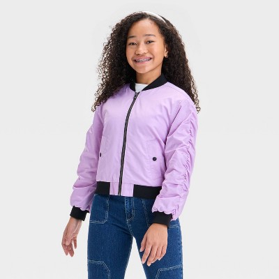 Girls' Solid Blouson Jacket - art class™