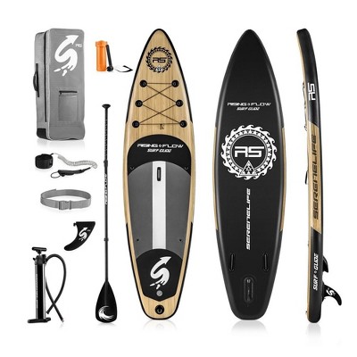SereneLife Inflatable Stand Up Paddle Board - Wood