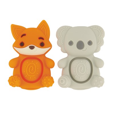 Infantino Go Gaga! Teethimal Pop Rattle - Pals-Fox & Koala