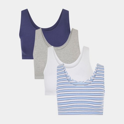 Fruit of the Loom Women's Tank Style Cotton Sports Bra 4-Pack
