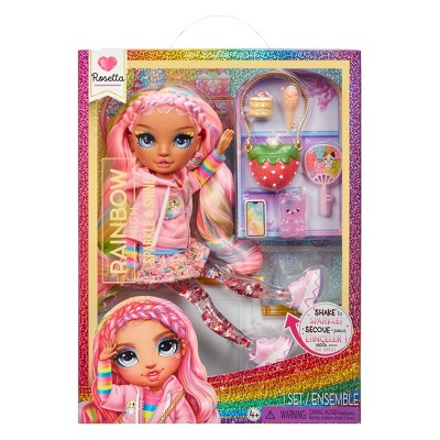 Rainbow High 11" Sparkle and Shine Rosetta Fashion Doll Pink Hair/Blue Eye with Liquid Sparkles Legs