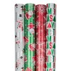 JAM Paper & Envelope 4ct Christmas Gift Wrap Rolls 'HoHoHo Santa' Red: Christmas Wrapping Paper, 30 ft, Figures Pattern - 3 of 4