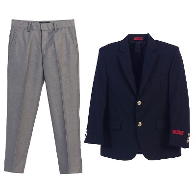 Gioberti Boy's Suit Jacket Navy Blazer and Charcoal Dress Pants