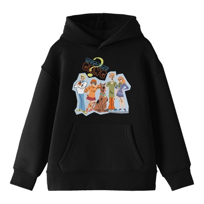 Scooby Doo Mystery Gang Doodle Youth Black Graphic Hoodie
