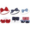 Hudson Baby Infant Girl 12Pc Headband and Socks Giftset, Red Blue Bows Red Chambray, One Size - 3 of 3
