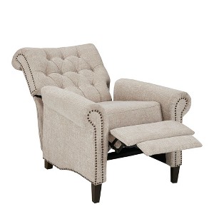 NicBex Polyester Accent Chair,Upholstered Living Room Chairs with Button Tufted Back,Modern Armchair,Push Back Accent Chairs for Living Room,Cream - 1 of 4