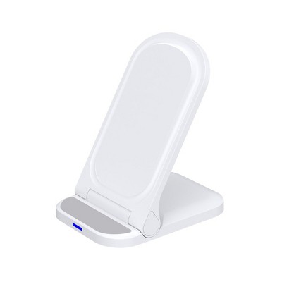 2-in-1 Foldable Wiress Charger and Phone Holder, Support Horizontal and Vertical Charging