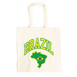 City Creek Prints Brazil Map Canvas Tote Bag - 15x16 - Natural - 1 of 2