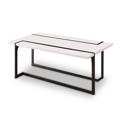 Syrex Rectangle Coffee Table White/Gun Metal - miBasics