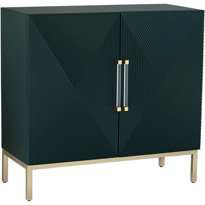 55 Downing Street Saga 36" Wide Green and Gold 2-Door Accent Chest