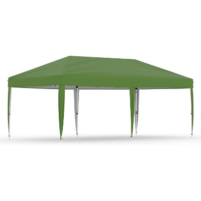 10X10FT Pop Up Canopy, Easy Up Canopy for Parties, Adjustable Heights, Portable Gazebo with Wheeled Bag, Ideal for Beach, Patio, Garden, Deck