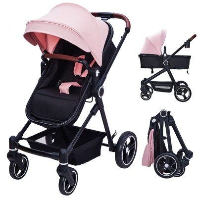 2 in 1 Baby Stroller for Toddler,High Landscape Infant Stroller with Large Storage Basket