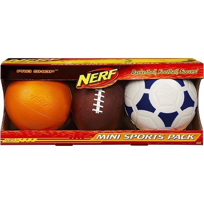 Nerf Pro Shop Mini Sports Pack – Mini Football Soccer Ball & Basketball – Great For Any Child Sport Fanatic – Great Gift