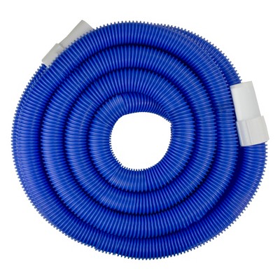 Pool Central Blow Molded PE Vacuum Hose with White Cuffs 21' x 1.25" - Blue
