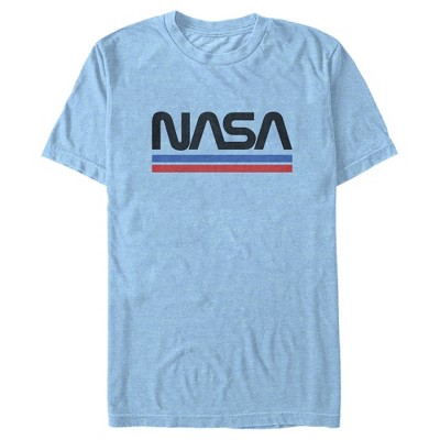 Men's NASA Stripe Minimal Logo Vintage T-Shirt
