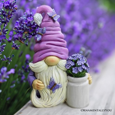 Garden Grace Lavender Gnome Figurine, 10" Purple Home Decor Statue| OrnamentallyYou