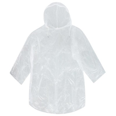 CTM  Clear Rain Pullover with Drawstring Hood