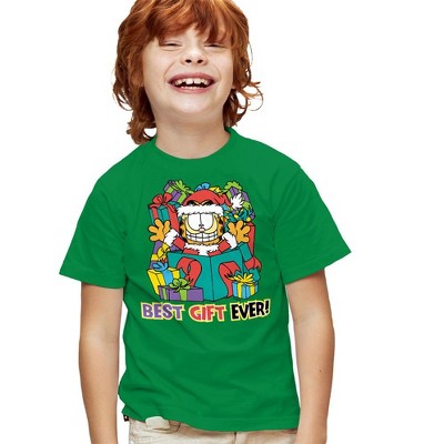 Boys' Garfield Best Gift Ever T-Shirt Kelly Green Medium