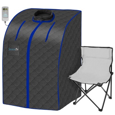 SereneLife Portable Infrared Home Spa, One Person Sauna, Black