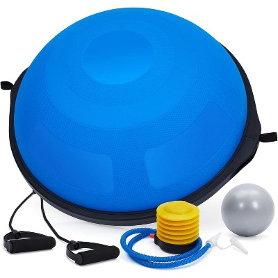 25in Balance Ball, 1600 lbs Half Exercise Ball with Nonslip Base, Inflatable Half Ball Balance Trainer