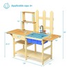 Costway Kid's Wooden Mud Kitchen Pretend Cook Playset Toy For Children - 2 of 4