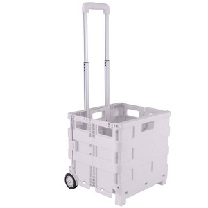 Simplify Portable Folding Shopping Utility Cart White Kennedy International: Foldable Grocery & Utility Cart with Wheels - 1 of 4