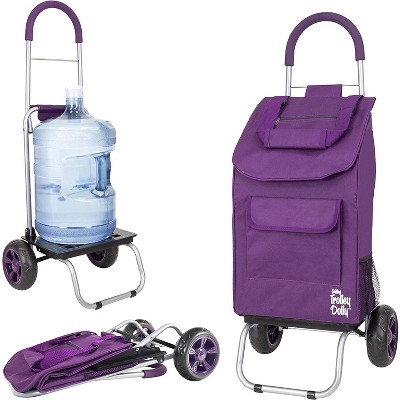 dbest products Trolley Dolly Foldable Shopping Cart for Groceries with Wheels Removable Bag Rolling Personal Handtruck