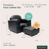 Keet Premium Children's Chair, Heavy Duty Faux Leather with Ottoman - 3 of 4