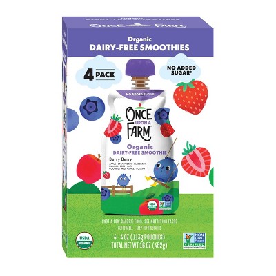 Once Upon a Farm Berry Berry Organic Dairy-Free Kids' Smoothie - 16oz/4ct