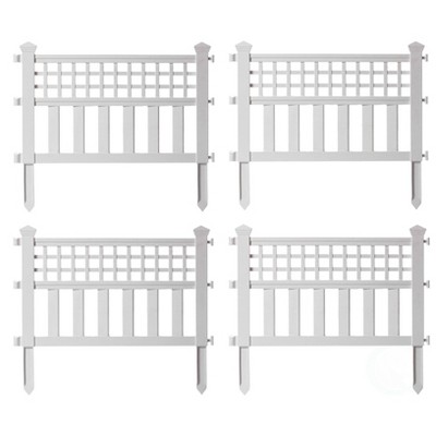 Gardenised Plastic Outdoor Decor Garden Flower Edger Fence, Border, Set of 4 Panels