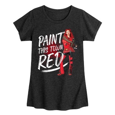 Girls' - Descendants - Paint This Town Red Fitted Short Sleeve Graphic T-Shirt