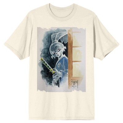 Usagi Yojimbo Painted Samurai Yojimbo Men's Natural Crew Neck Short Sleeve T-shirt