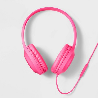 On-Ear Headphones with 4ft-Wired Cable - heyday™ Neon Pink