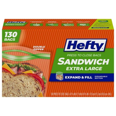 Hefty XL Sandwich Expand and Fill Food Storage Bags - 130ct