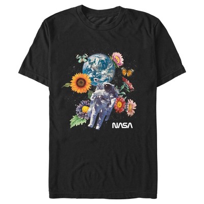 Men's NASA Floral Astronaut in Space T-Shirt