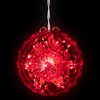 Northlight LED Crystal Sphere Hanging Christmas Decoration - 5" - Red Lights - 2' White Wire - 2 of 4