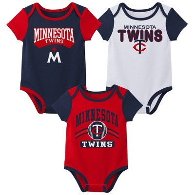 MLB Minnesota Twins Infant Boys' 3pk White Bodysuit