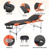 FDW Massage Bed 83 inch Spa Bed 3 Folding Portable Massage Table Height Adjustable Lightweight Aluminium Bed,Orange - 3 of 4