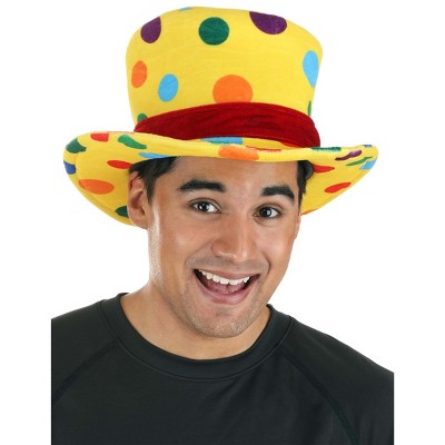 HalloweenCostumes.com One Size   Adult Yellow Clown Top Hat Halloween Costume Accessory, Yellow/Green/Red