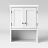 Wood Wall Cabinet White - Threshold™: MDF Floating Shelf, Over Toilet Storage, 2 Shelves - 3 of 3