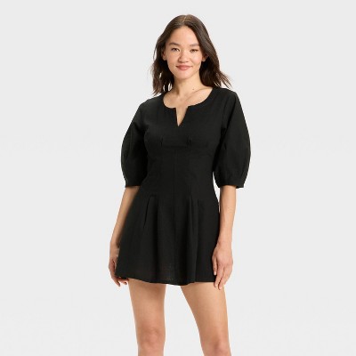 Women's Puff Short Sleeve Corset Mini A-Line Dress - A New Day™