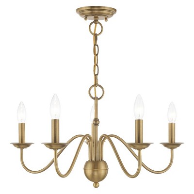 Livex Lighting Windsor 5 - Light Chandelier in  Antique Brass