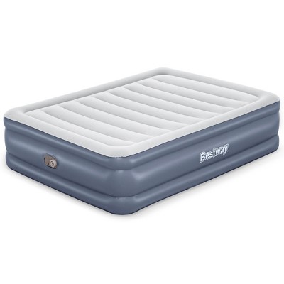 Bestway Tritech Airbed, Queen-Sized 20" Thick Durable Comfortable Mattress Pad for Portable Relaxation with Built-In AC Pump and Storage Bag