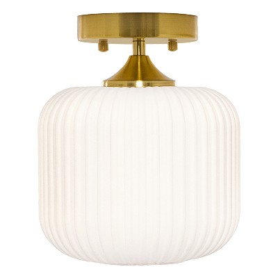8.25" William White Globe Ceiling Light - River of Goods: Metal Semi-Flush Mount, UL Listed, E26